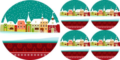Zestaw podkładek na stół okrągłych 1+4 - CAROL Zestaw podkładek na stół okrągłych 1+4 - CAROL