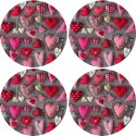 Zestaw podkładek na stół okrągłych 4D - VALENTINE HEARTS Zestaw podkładek na stół okrągłych 4D - VALENTINE HEARTS