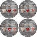 Zestaw podkładek na stół okrągłych 4DG (wersja pogrubiona) - HEARTS Zestaw podkładek na stół okrągłych 4DG (wersja pogrubiona) - HEARTS