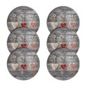 Zestaw podkładek na stół okrągłych 6D - HEARTS Zestaw podkładek na stół okrągłych 6D - HEARTS