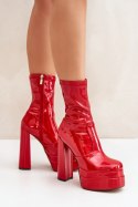 Botki Model Lotisha C-244 Red - Step in style Step in style Botki Model Lotisha C-244 Red - Step in style Step in style