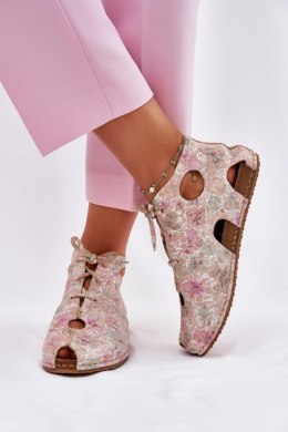 Botki Model Maciejka 03426-48 Beige Flowers - Step in style Step in style