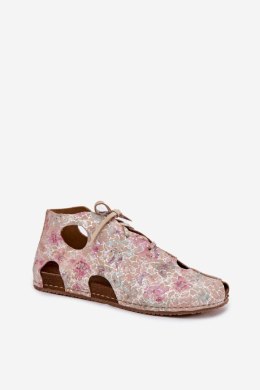 Botki Model Maciejka 03426-48 Beige Flowers - Step in style Step in style