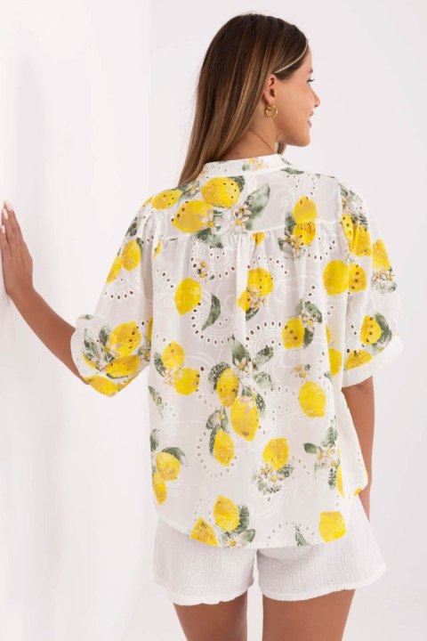 Koszula Damska Model MI-KS-527-2.76 Ecru - Italy Moda Italy Moda Koszula Damska Model MI-KS-527-2.76 Ecru - Italy Moda Italy Moda
