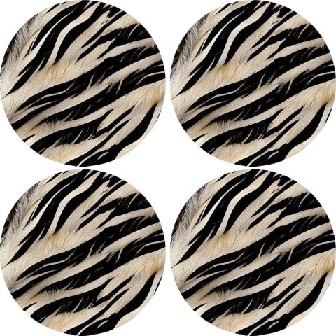 Zestaw podkładek na stół okrągłych 4D - ZEBRA NEW Zestaw podkładek na stół okrągłych 4D - ZEBRA NEW