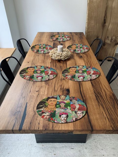 Zestaw podkładek na stół okrągłych 6D - MODERN FRIDA Zestaw podkładek na stół okrągłych 6D - MODERN FRIDA