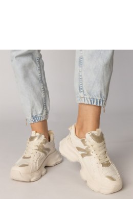Buty Sportowe Model Sandra 88218 Beige/Gold - PRIMO PRIMO