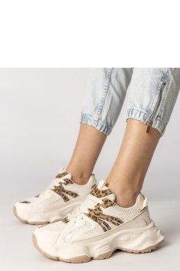Buty Sportowe Model Sandra 88218 Beige/Panterka - PRIMO PRIMO