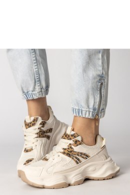 Buty Sportowe Model Sandra 88218 Beige/Panterka - PRIMO PRIMO