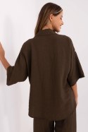 Koszula Damska Model MI-KS-6537.74P Dark Brown - Italy Moda Italy Moda Koszula Damska Model MI-KS-6537.74P Dark Brown - Italy Moda Italy Moda