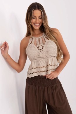 Koszulka Top Model MI-TP-88506.87 Beige - Italy Moda Italy Moda