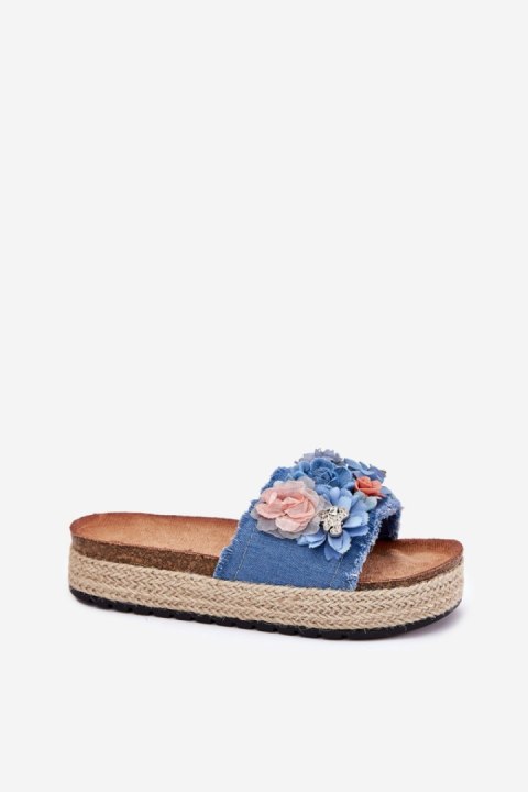Sandał Klapki Model Chellia 5216 Blue - Step in style Step in style Sandał Klapki Model Chellia 5216 Blue - Step in style Step in style