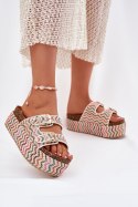 Sandał Klapki Model Eradriana SS-166 Multicolor White - Step in style Step in style