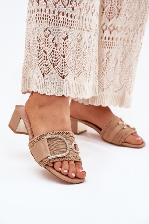 Sandał Klapki Model Julinemi J1918 Dark Beige - Step in style Step in style Sandał Klapki Model Julinemi J1918 Dark Beige - Step in style Step in style