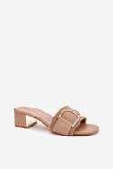 Sandał Klapki Model Julinemi J1918 Dark Beige - Step in style Step in style Sandał Klapki Model Julinemi J1918 Dark Beige - Step in style Step in style