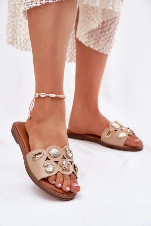 Sandał Klapki Model Nalothiel C15-2 Beige - Step in style Step in style