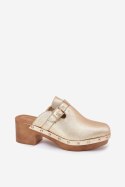 Sandał Klapki Model Veldexina C-394 Gold - Step in style Step in style Sandał Klapki Model Veldexina C-394 Gold - Step in style Step in style