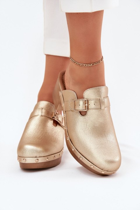 Sandał Klapki Model Veldexina C-394 Gold - Step in style Step in style Sandał Klapki Model Veldexina C-394 Gold - Step in style Step in style