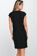 Sukienka Luźna sukienka z rayonu S271 Black - Nife Nife Sukienka Luźna sukienka z rayonu S271 Black - Nife Nife