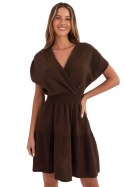 Sukienka Model MI-SK-92160.00 Dark Brown - Italy Moda Italy Moda Sukienka Model MI-SK-92160.00 Dark Brown - Italy Moda Italy Moda