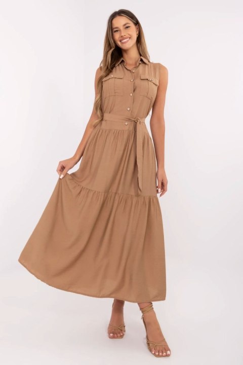 Sukienka Model MI-SK-A5032.70P Camel - Italy Moda Italy Moda Sukienka Model MI-SK-A5032.70P Camel - Italy Moda Italy Moda