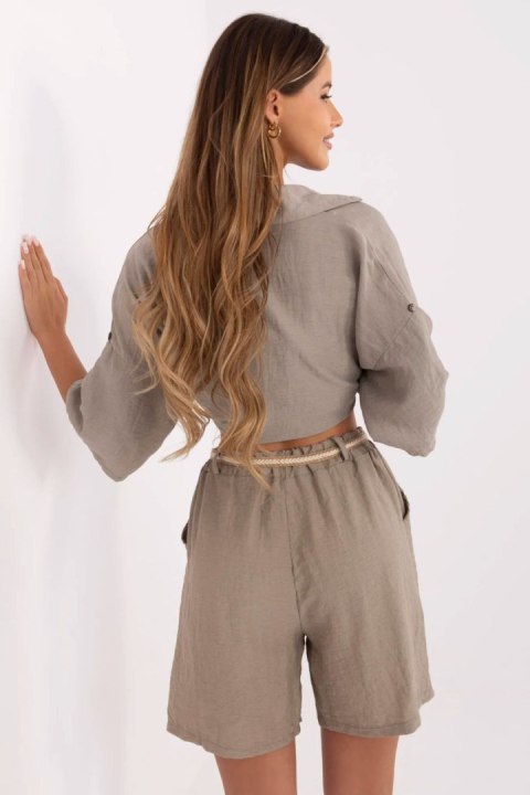 Szorty Damskie Model MI-SN-6620.72P Dark Beige - Italy Moda Italy Moda Szorty Damskie Model MI-SN-6620.72P Dark Beige - Italy Moda Italy Moda
