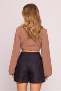 Szorty Damskie Model MOE860 Grafit - Moe Moe Szorty Damskie Model MOE860 Grafit - Moe Moe
