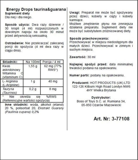 Krople podnoszące libido pożądanie energię 30ml Krople podnoszące libido pożądanie energię 30ml