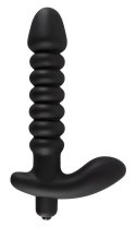 Dildo korek analny czarny prążkowany 17 cm Dildo korek analny czarny prążkowany 17 cm