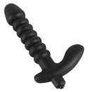 Dildo korek analny czarny prążkowany 17 cm Dildo korek analny czarny prążkowany 17 cm