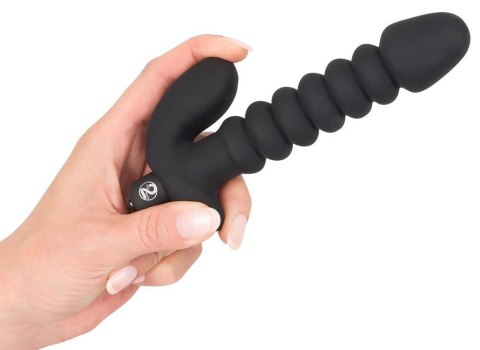 Dildo korek analny czarny prążkowany 17 cm Dildo korek analny czarny prążkowany 17 cm