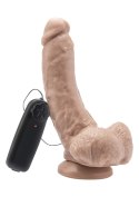 Dildo-cock 8 inch w/ balls flesh vibr. Dildo-cock 8 inch w/ balls flesh vibr.