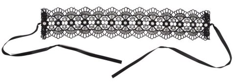 Naszyjnik obroża choker haftowany z kamykami Naszyjnik obroża choker haftowany z kamykami