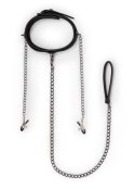 Wiązania-Leather Collar With Nipple Chains Wiązania-Leather Collar With Nipple Chains